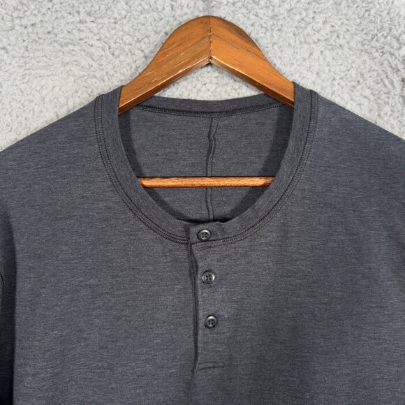 Lululemon 5 Year Basic Long Sleeve Henley Black Gray Size XL - Picture 2 of 7